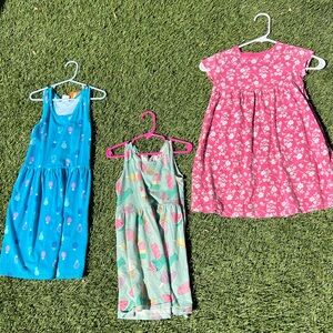 Lot of 3 girl’s dresses size 5, 6x/7, and 7/8.